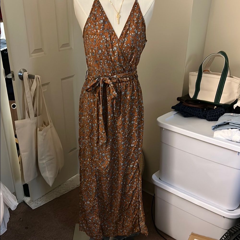 Floral Brown Maxi Dress - Picture 1 of 5